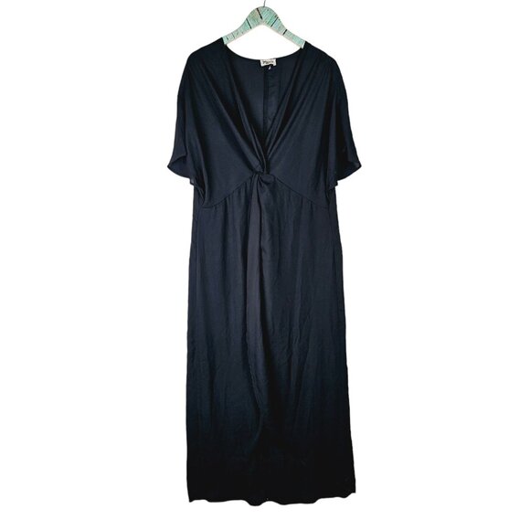 Show Me Your Mumu RARE ALL BLACK Get Twisted Front Knot Dress, NWOT, Sz 12 - Picture 2 of 7